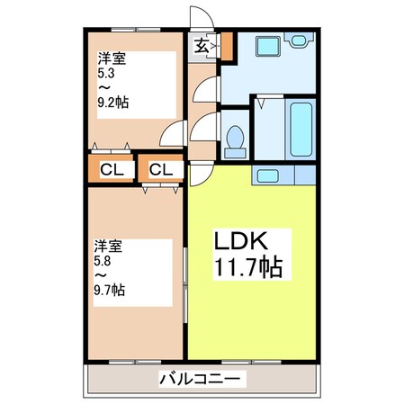 ＭＩＹＡＪＩＮＯコートステージの物件間取画像